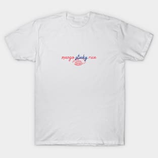 mango sticky rice - Thai red and blue - Flag color - with sketch T-Shirt